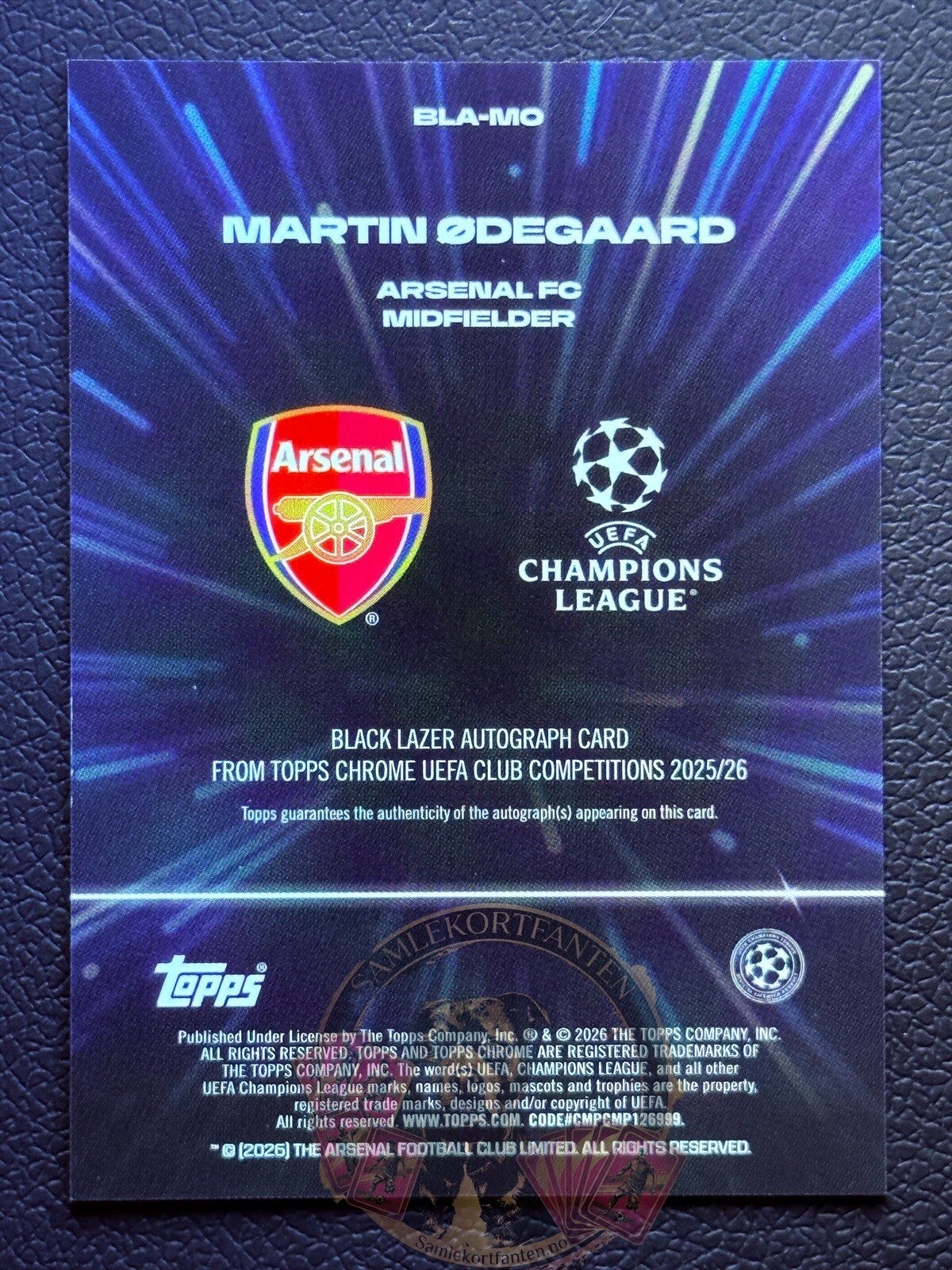 Topps UCC Chrome 25/26 Martin Ødegaard 30/50 auto | Samlekortfanten