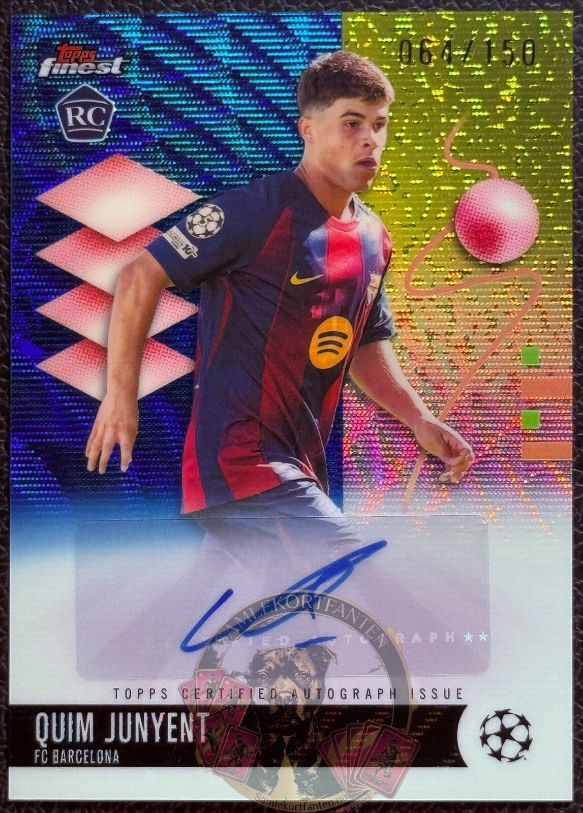 Topps Finest 25/26 Quim Junyent RC nummerert 064/150 auto