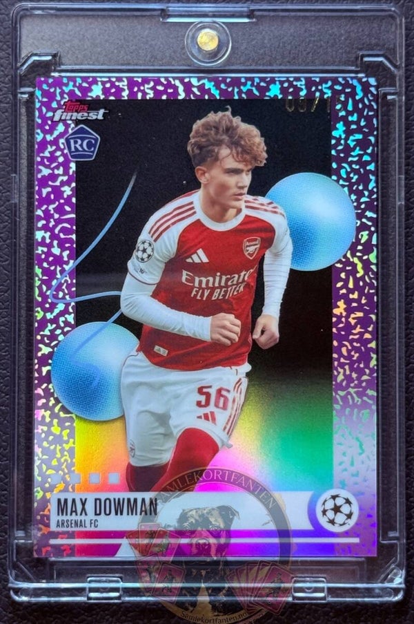 Topps Finest 25/26 Max Dowman RC Parallel nummerert 09/15
