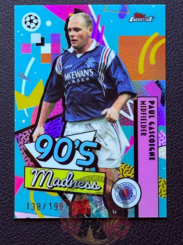 Topps Finest 25/26 Paul Gascoigne nummerert 138/199
