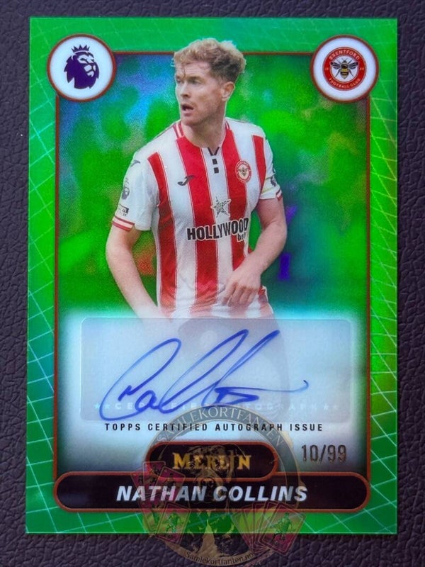 Topps Merlin 25/26 Nathan Collins nummerert 10/99 auto