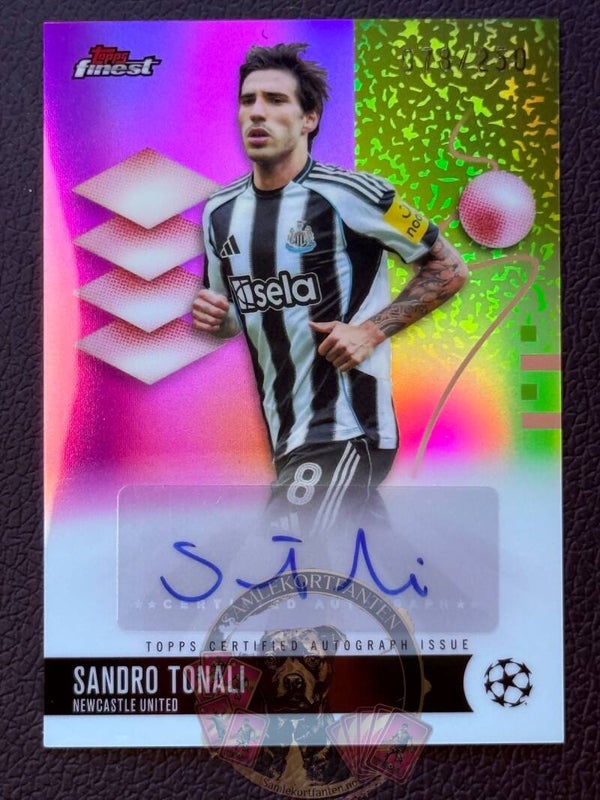 Topps Finest 25/26 Sandro Tonali nummerert 078/250 auto