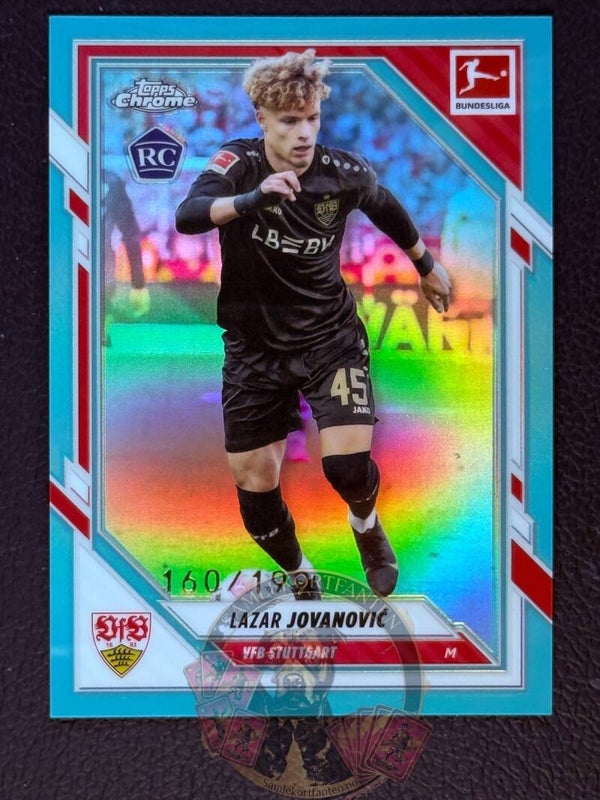 Topps Bundesliga Chrome 25/26 Lazar Jovanovic RC nummerert 160/199