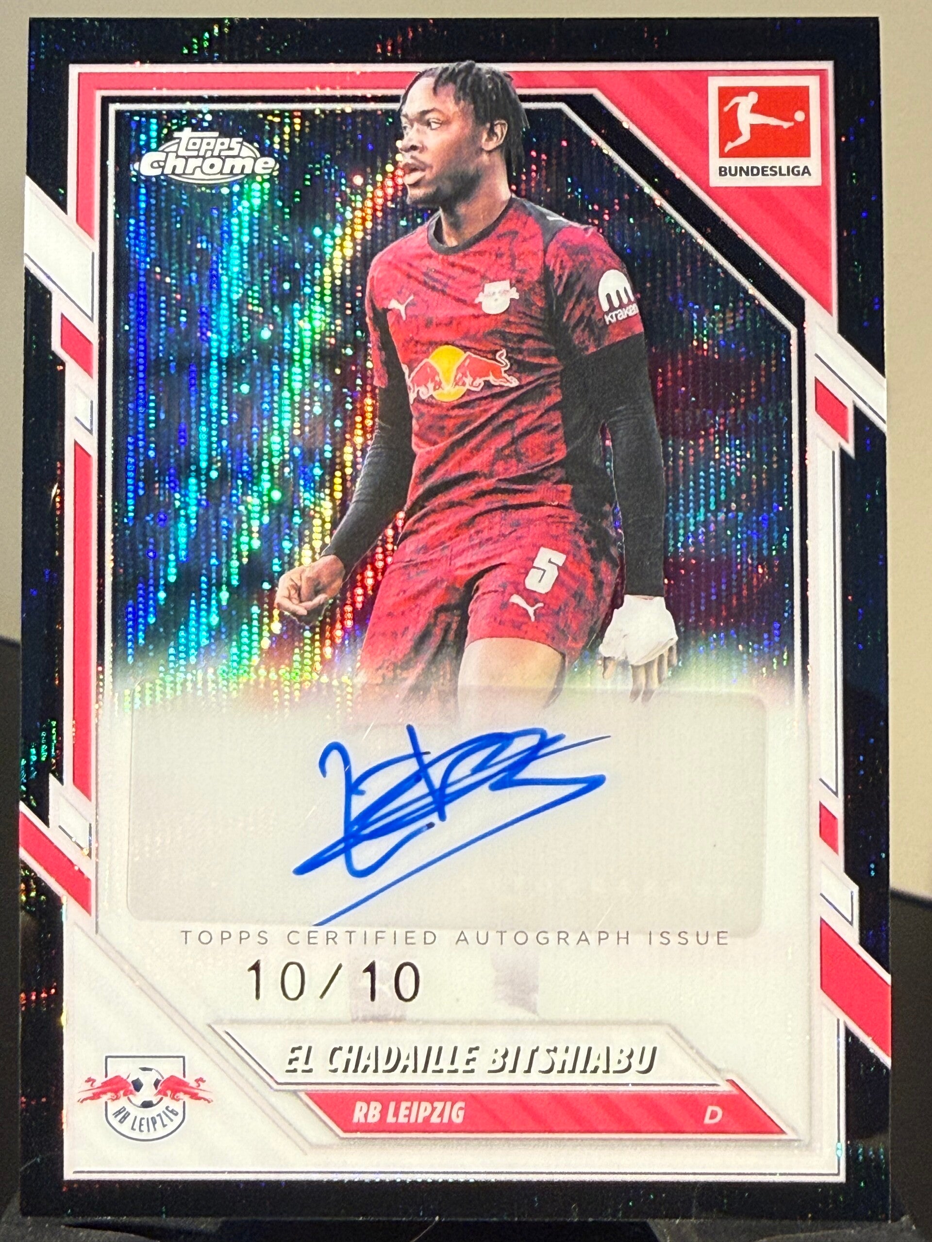 Topps Bundesliga Chrome 25/26 El Chadaille Bitshiabu auto 10/10