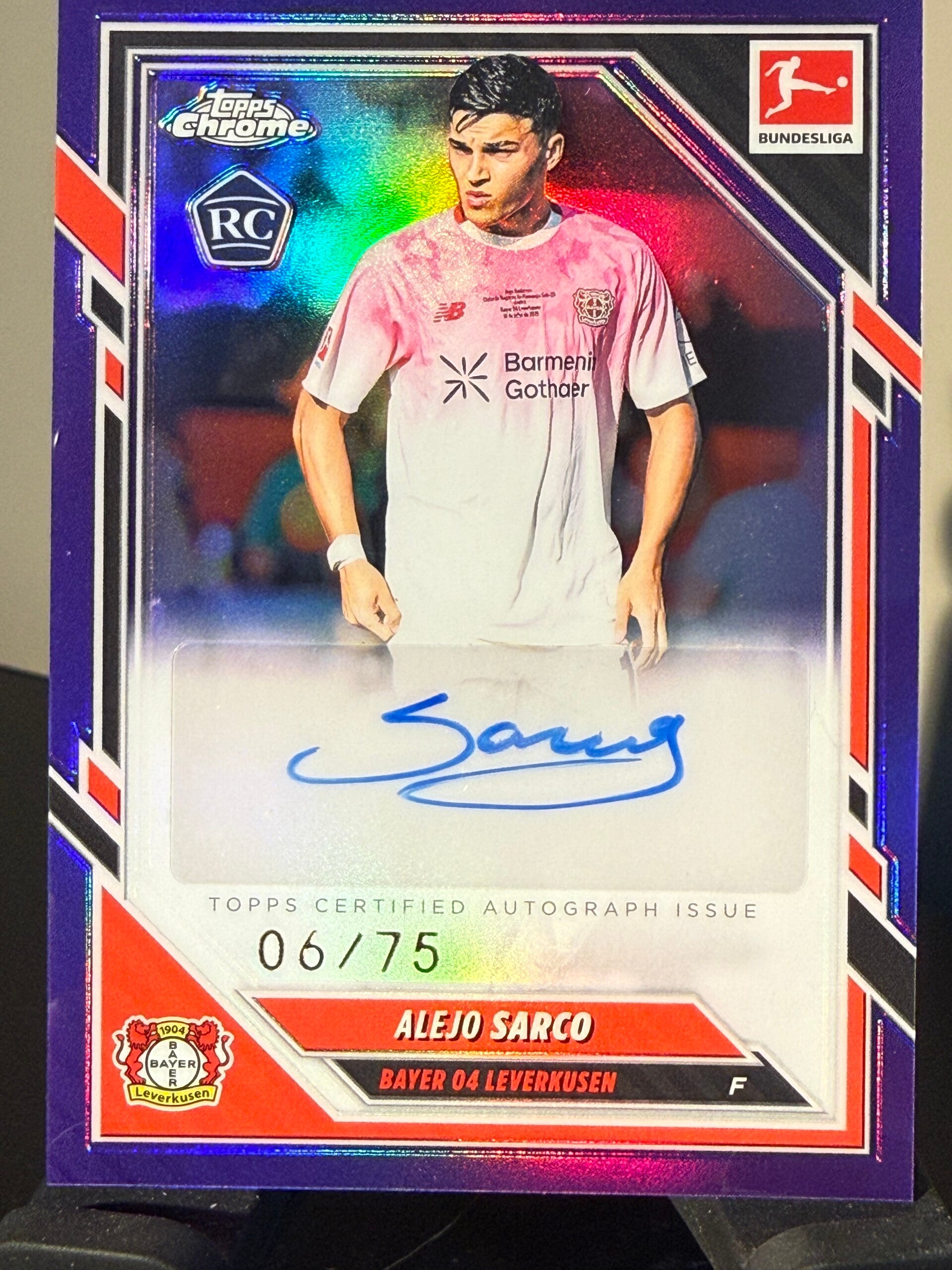 Topps Bundesliga Chrome 25/26 Alejo Sarco RC auto 06/75