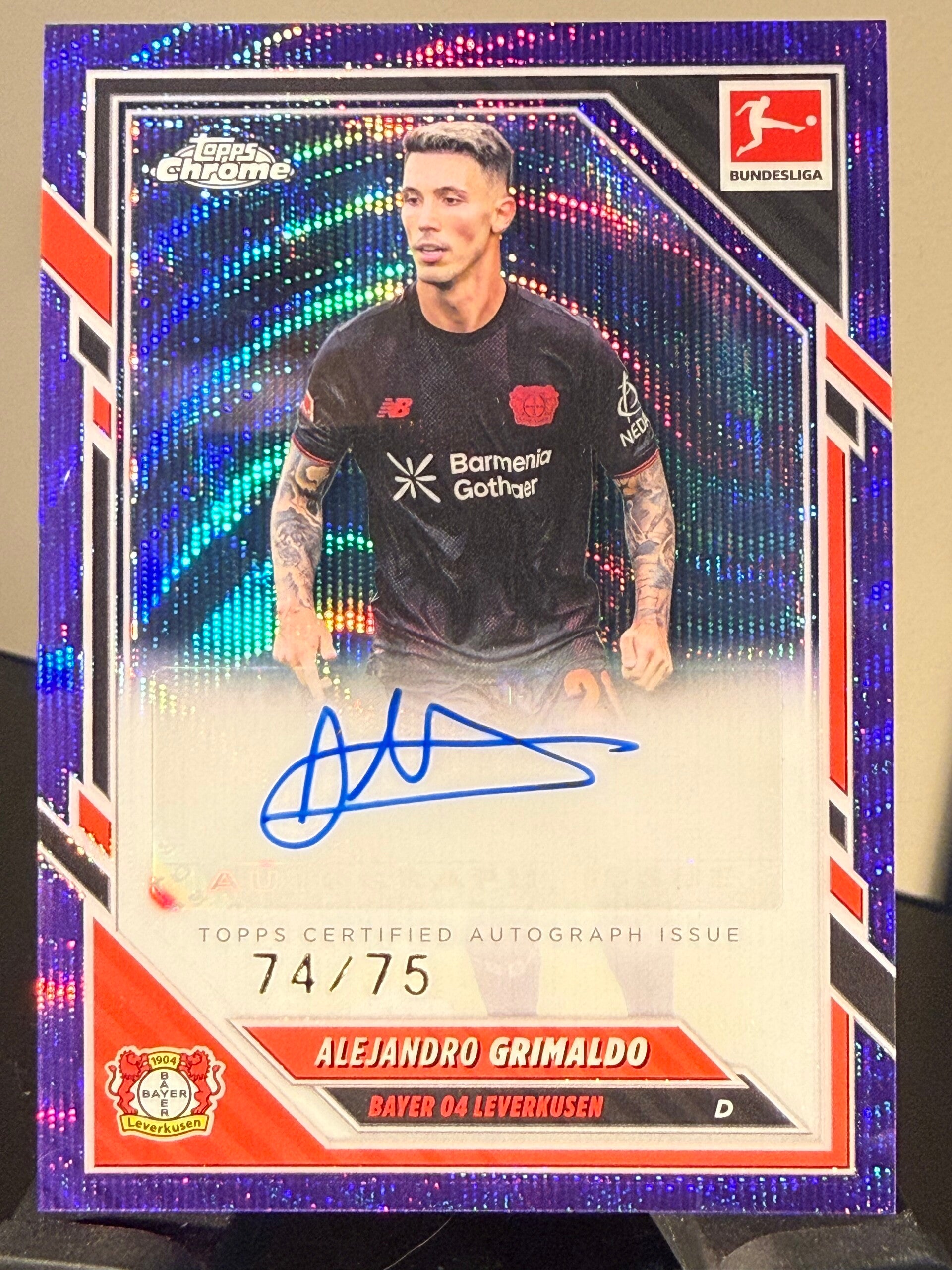 Topps Bundesliga Chrome 25/26 Alejandro Grimaldo auto 74/75