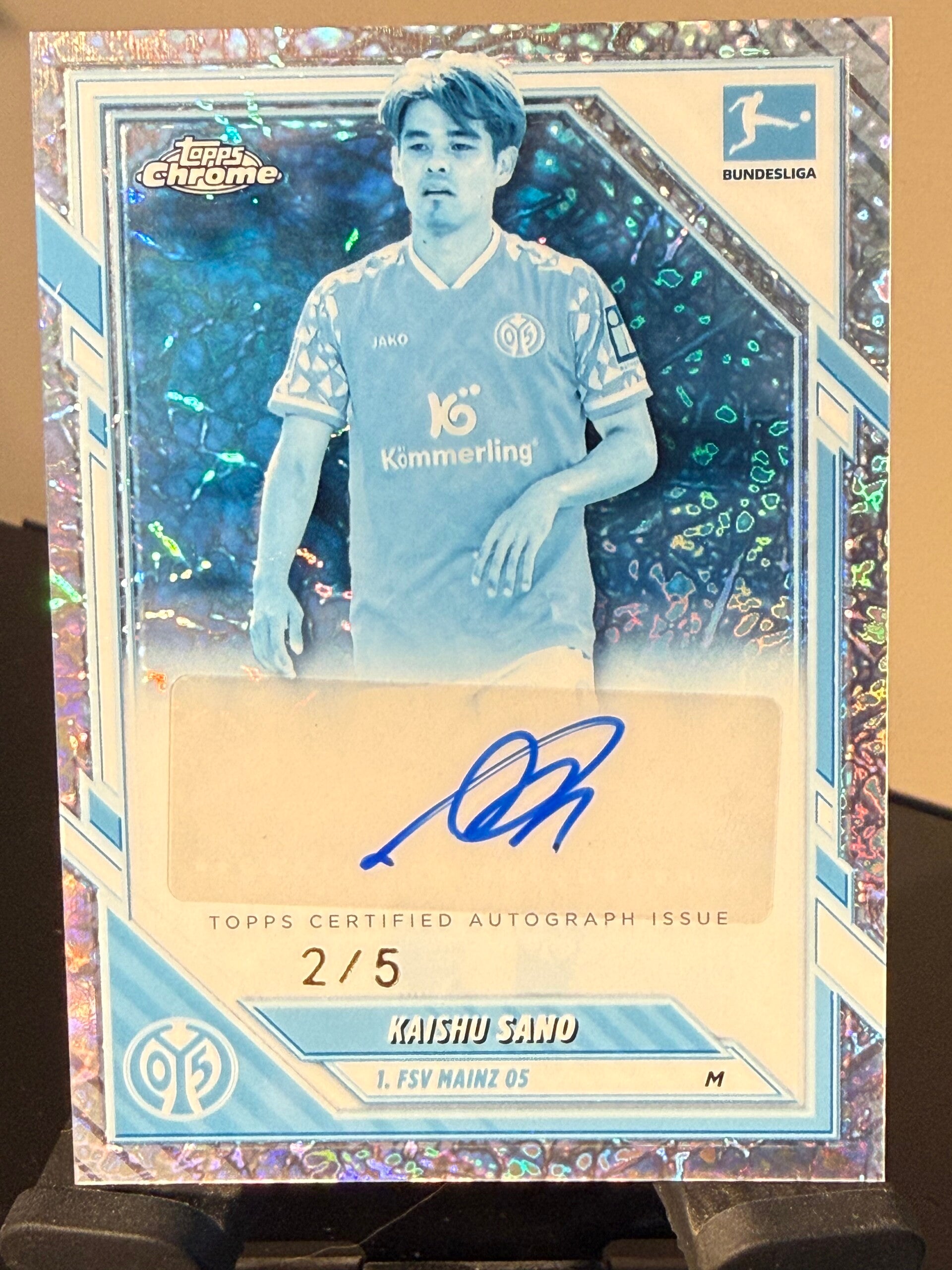Topps Bundesliga Chrome 25/26 Kaishu Sano Frozen Factor auto 02/05