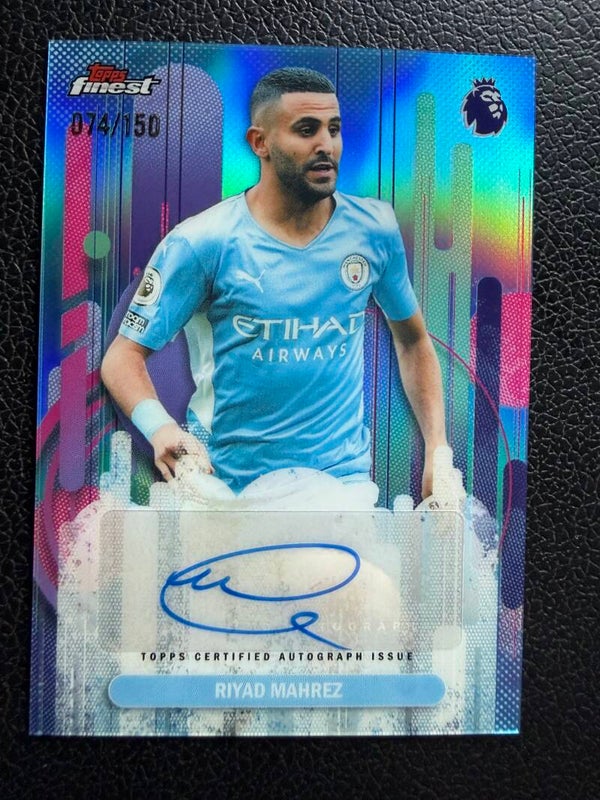 Topps Finest Premier League 25/26 Riyad Mahrez nummerert 74/150 auto