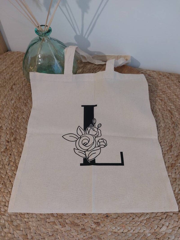 TOTE BAG - Lettre fleuris