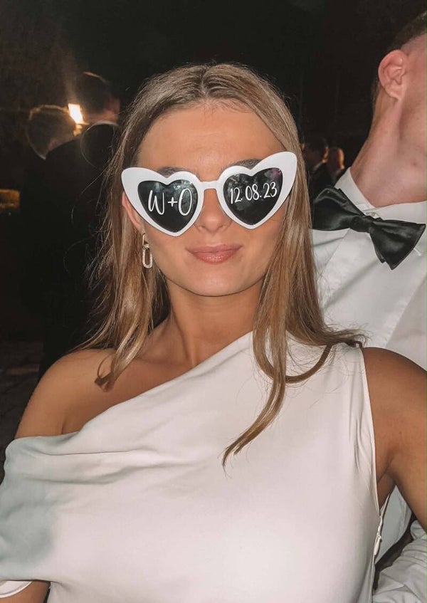 Stickers personnalisés pour lunettes cœur – Mariage, EVJF, anniversaire & photobooth