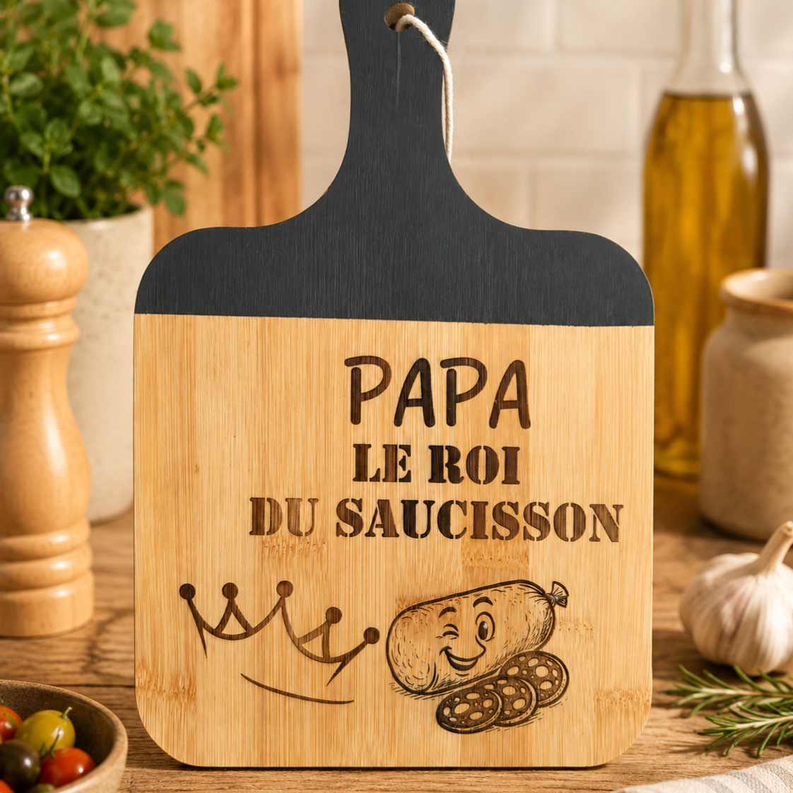 Planche Papa le roi du Saucisson