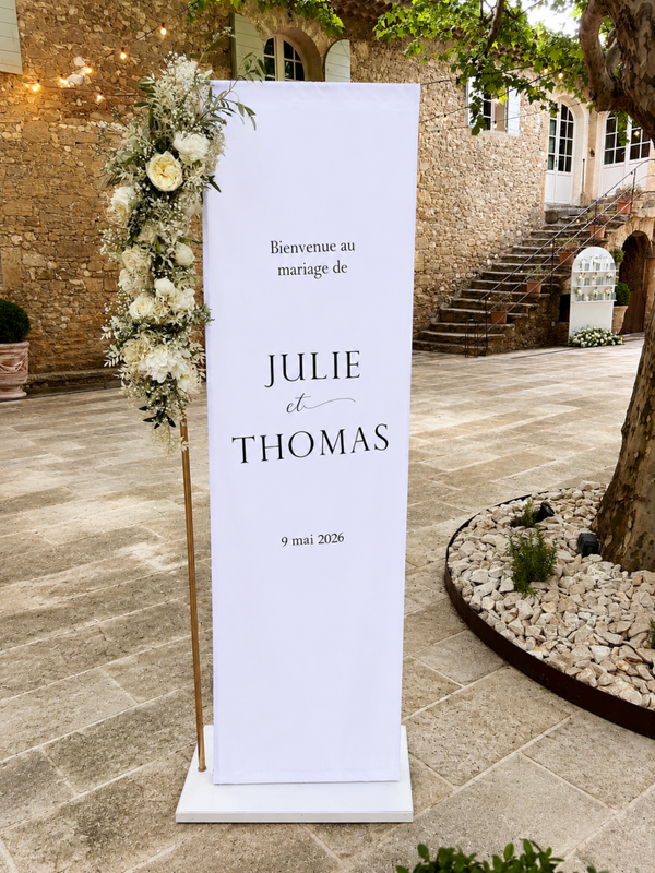Panneau tissu de bienvenue Mariage