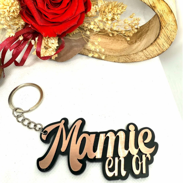 Porte Clés Mamie en Or