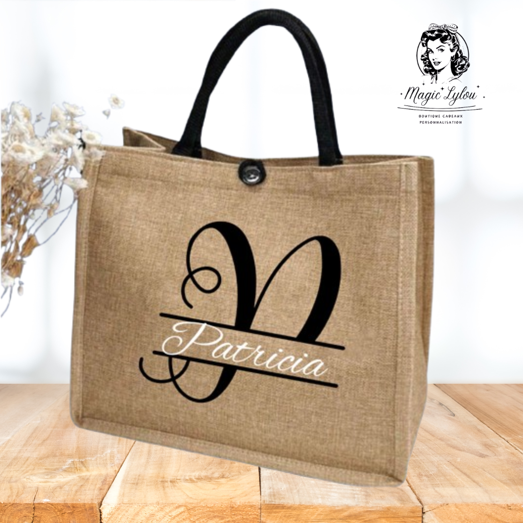 Sac Jute Initiale / Prénom