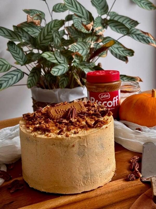 Pompoen Biscoff Pecan taart