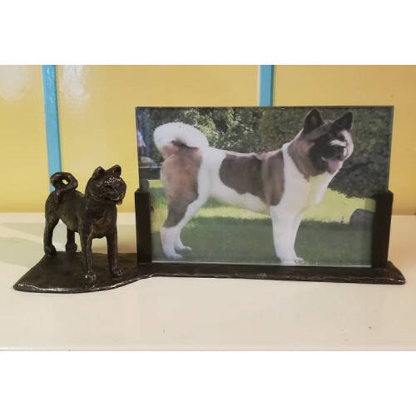 Fotolijst american akita klein fotolijst verbronsd