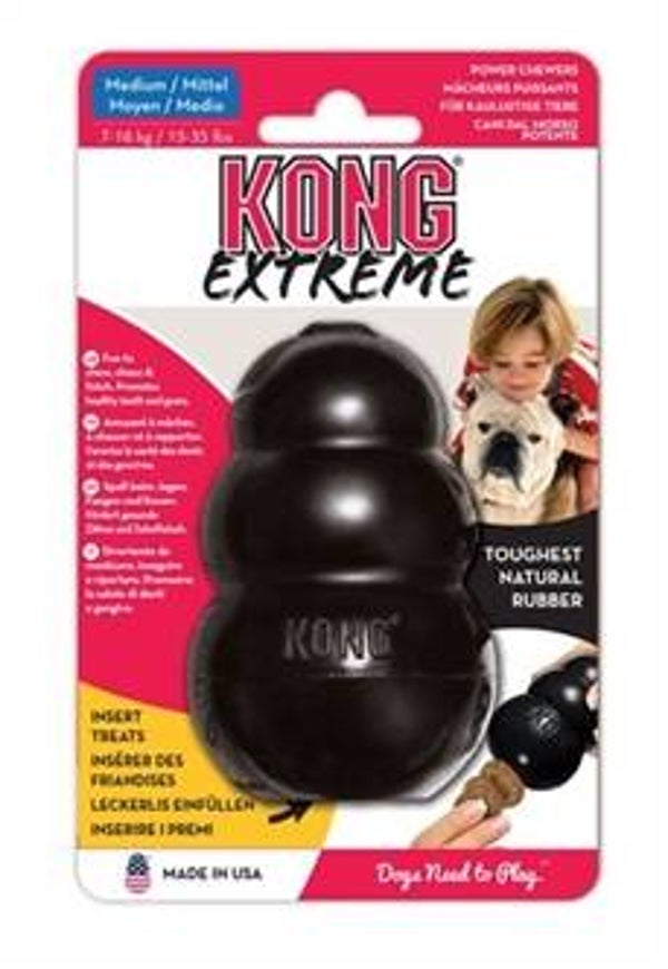 KONG EXTREME ZWART MEDIUM 5,5X5,5X9 CM