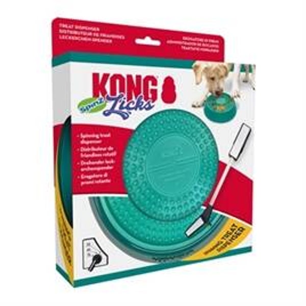 KONG Licks Spinz Teal Groenblauw 20X20X4,5 cm