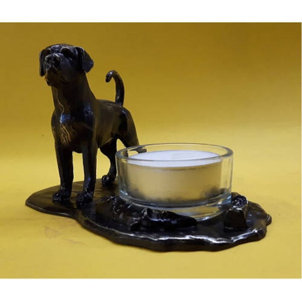 Waxinehouder Rottweiler met staart