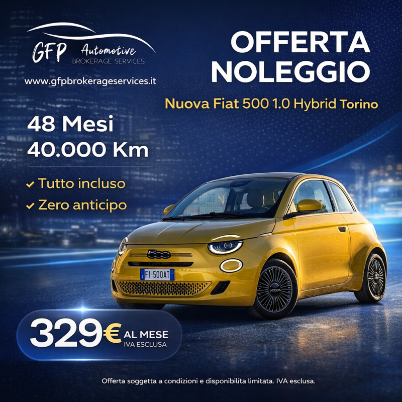 Nuova Fiat 500 Hybrid Torino 