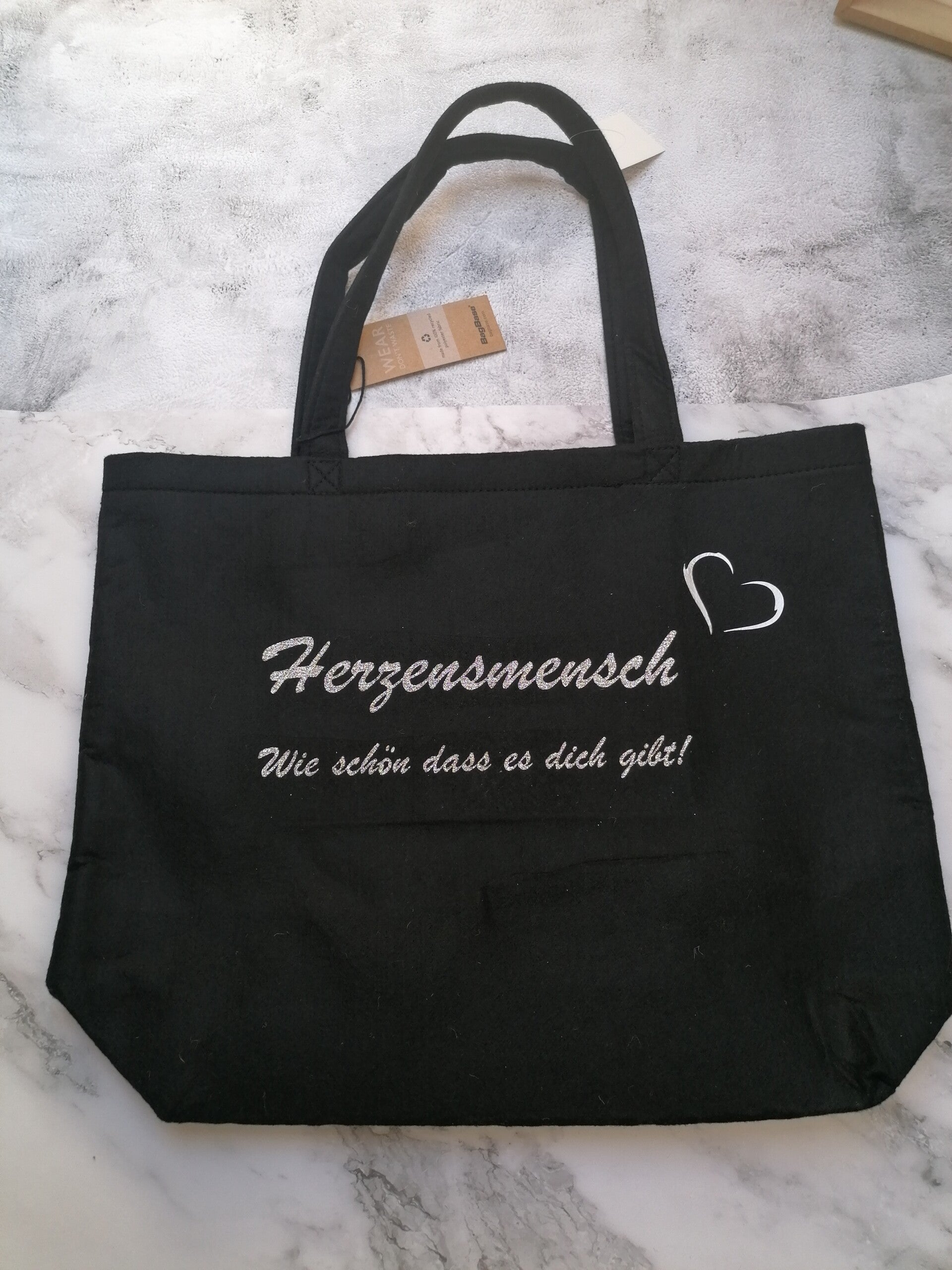filztasche herzensmensch
