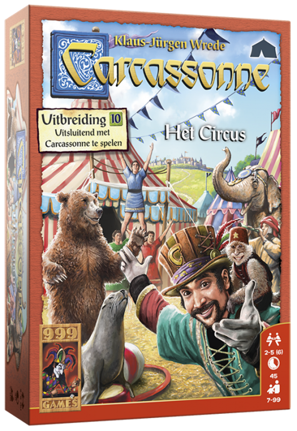 Carcassonne - Uitbr.10: Het cirkus 999-CAR36 (999 Games) 7+