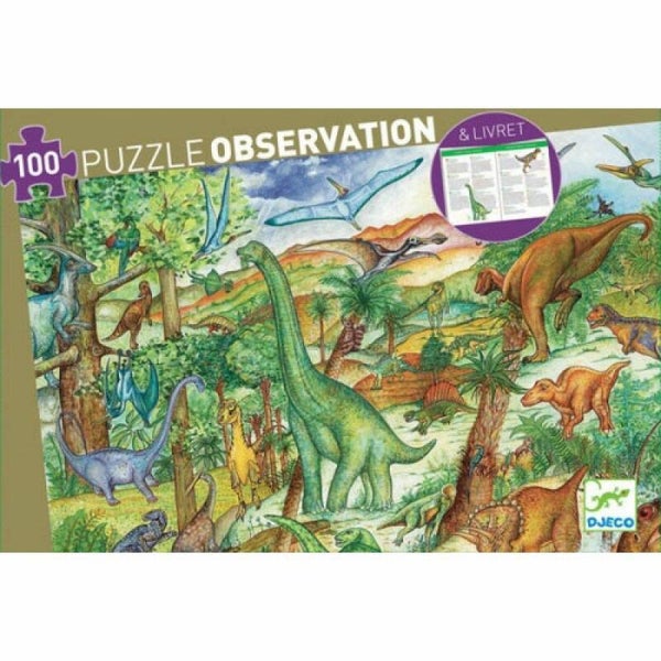 Puzzle d'observation - Dinosaures 100pcs  (Djeco)  PU* 4+