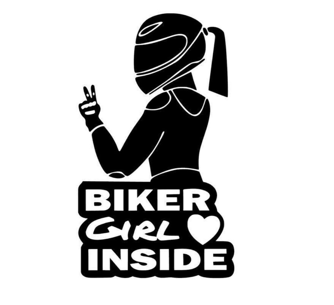 Biker Girl Inside Aufkleber