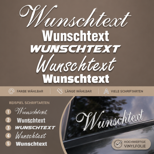 Aufkleber - Schriftzug | Wunschtext Name | Vinylfolie | Beschriftung | personalisiert | Hochzeit | Geburtstag