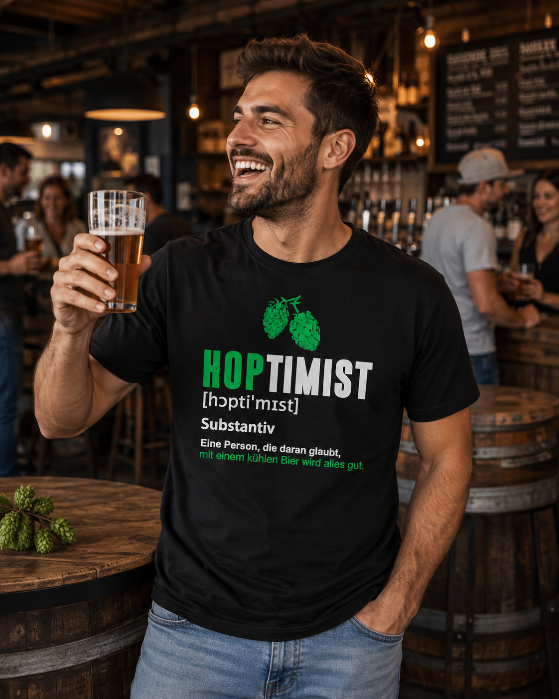 Hoptimist T-Shirt Bierlover – Das perfekte Shirt für Bierfans