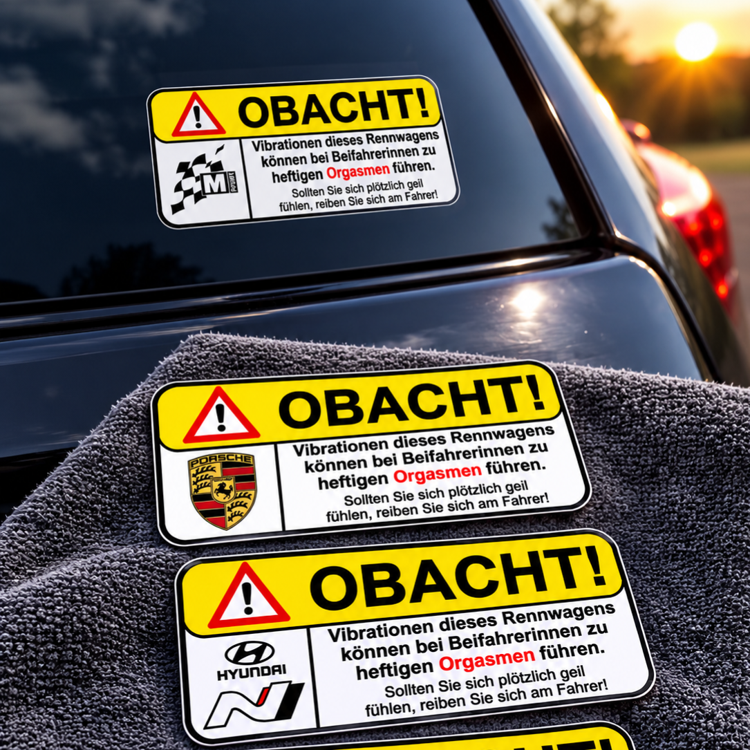 Obacht Fun Aufkleber – Lustiger Warnschild Sticker mit Humor