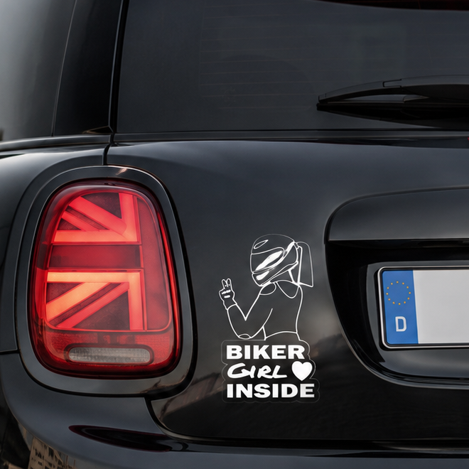 Biker Girl Inside Aufkleber – Motorrad Sticker für echte Bikerinnen
