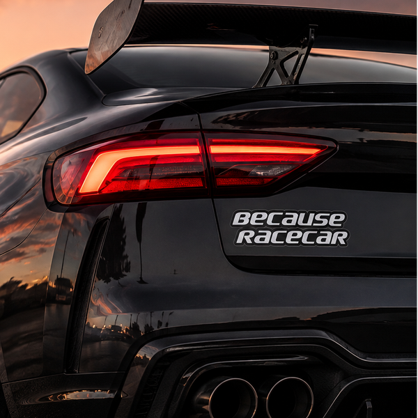 Because Racecar Aufkleber – Motorsport Sticker für echte Racing-Fans