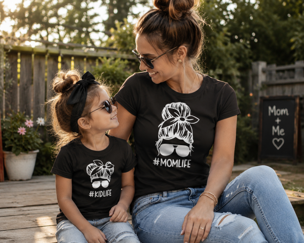 Mom Life & Kid Life T-Shirt Set – Partnerlook für Mama & Tochter