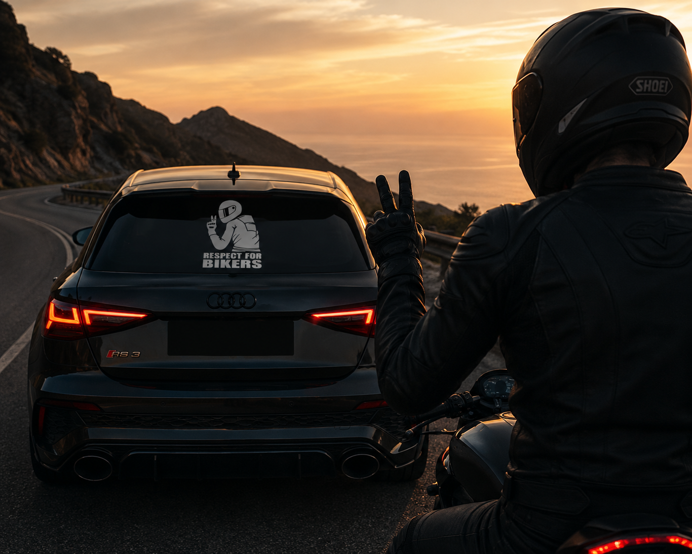 Respect for Bikers Aufkleber – Statement Sticker für Motorradfahrer