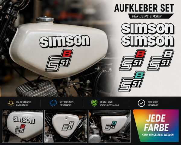 Simson Tank Aufkleber Set | Tankdekor & Moped Sticker