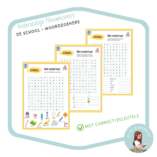 anderstalige nieuwkomers woordzoekers thema school