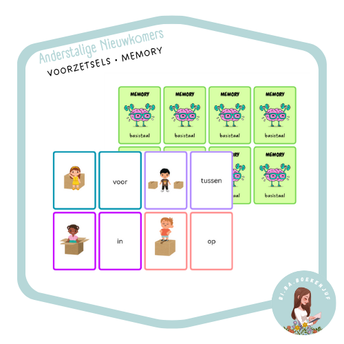 anderstalige nieuwkomers memory voorzetsels