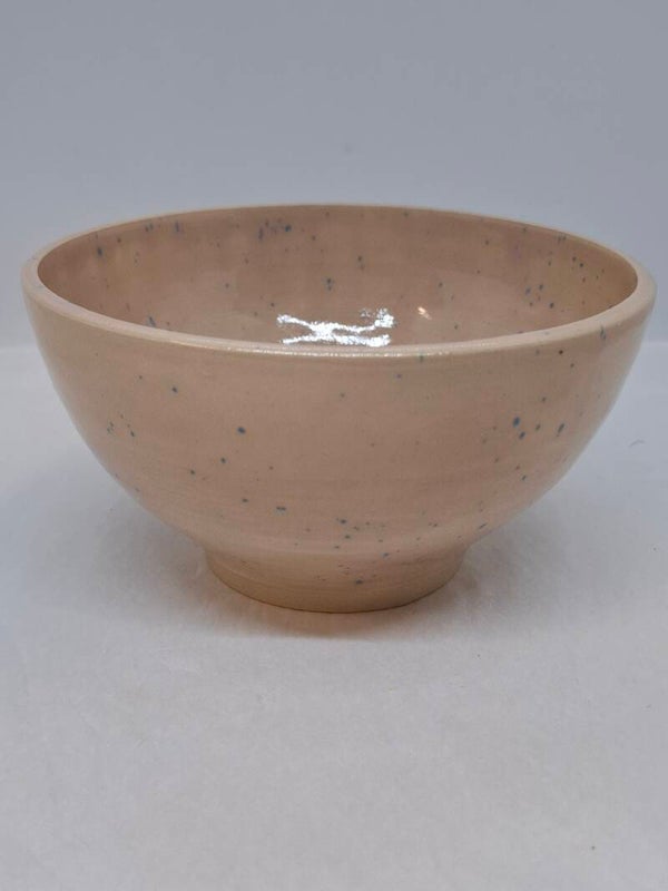 Kom blauwe spikkel zachtroze