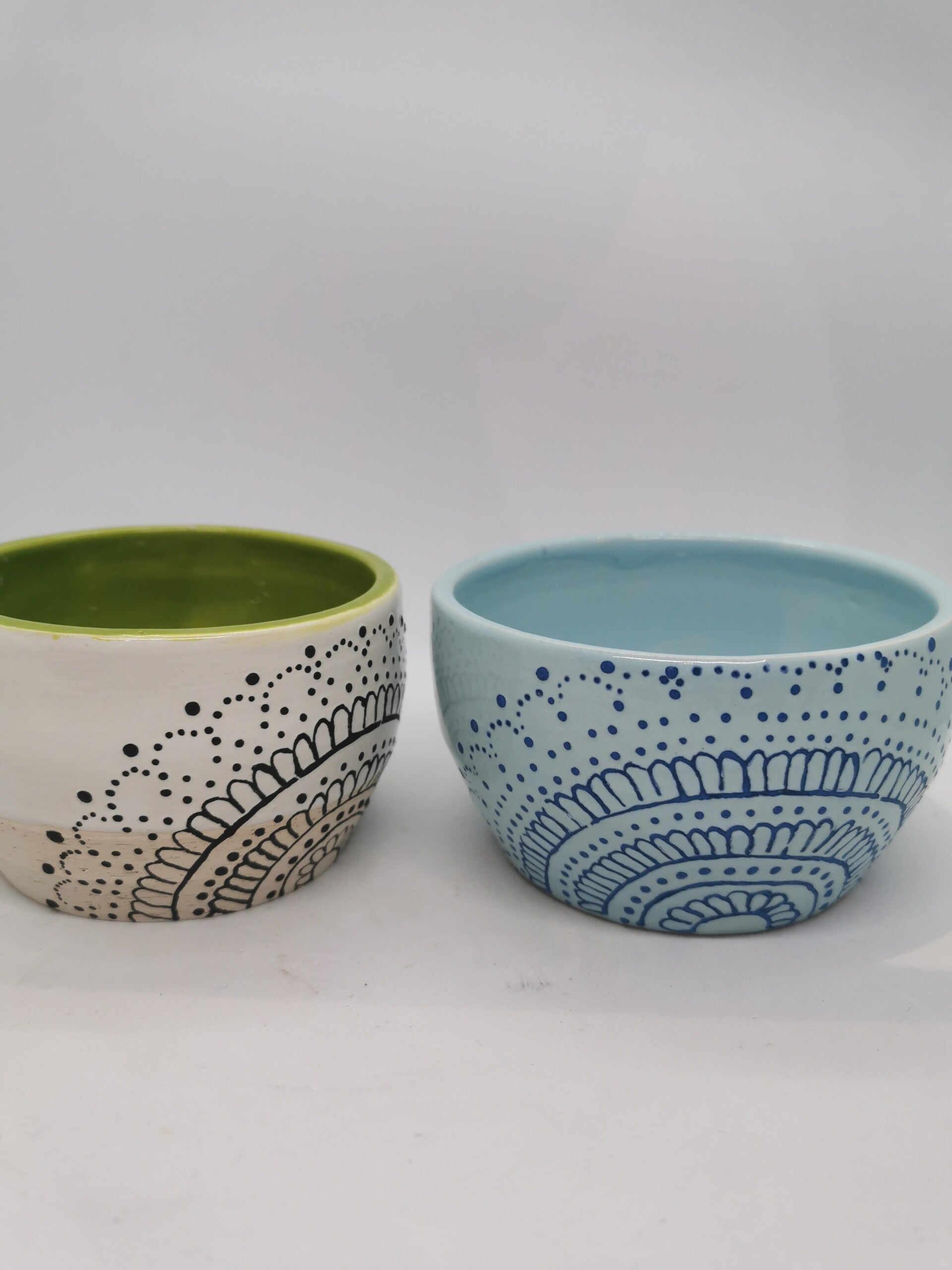 Kom mandala blauw zwart