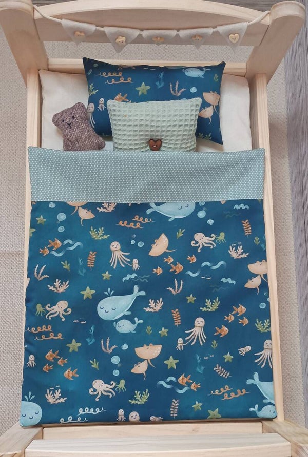 Puppenbettwäsche – 3-teilig | Handmade von Jotte Unikate #1