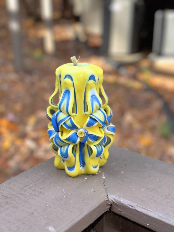 Sunshine Carved Candle