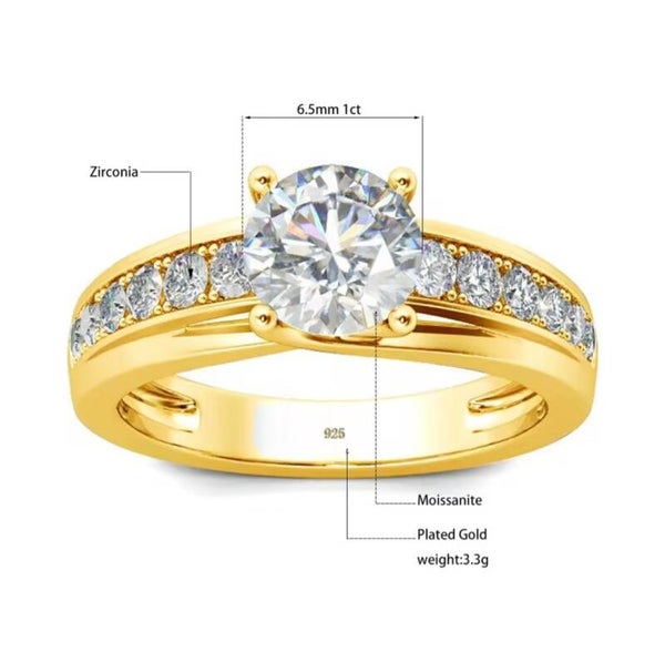 Luxe 1 karaat moissanite ring .