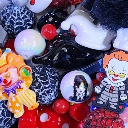 Arcylperlen #Schwarz-Rot