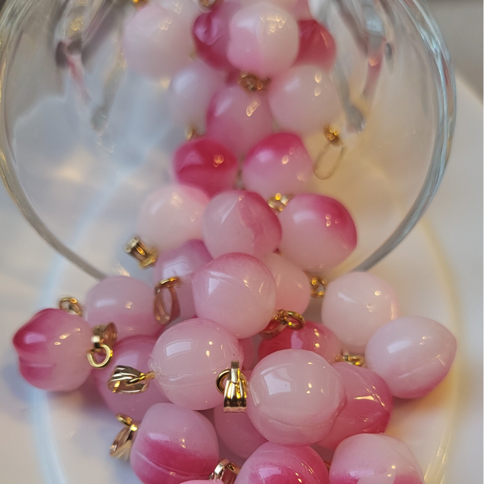 Glasanhänger 17×12mm Pfirsich/Frucht