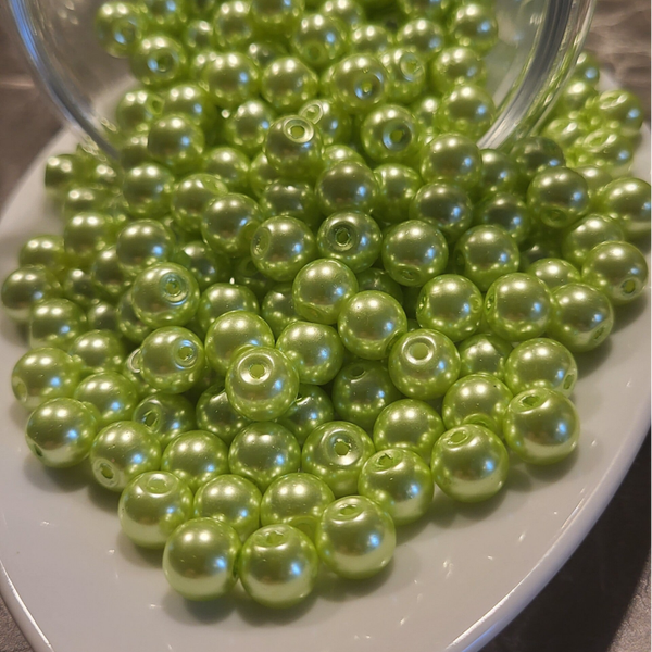 Gebackene Grüne Glasperlen 8mm