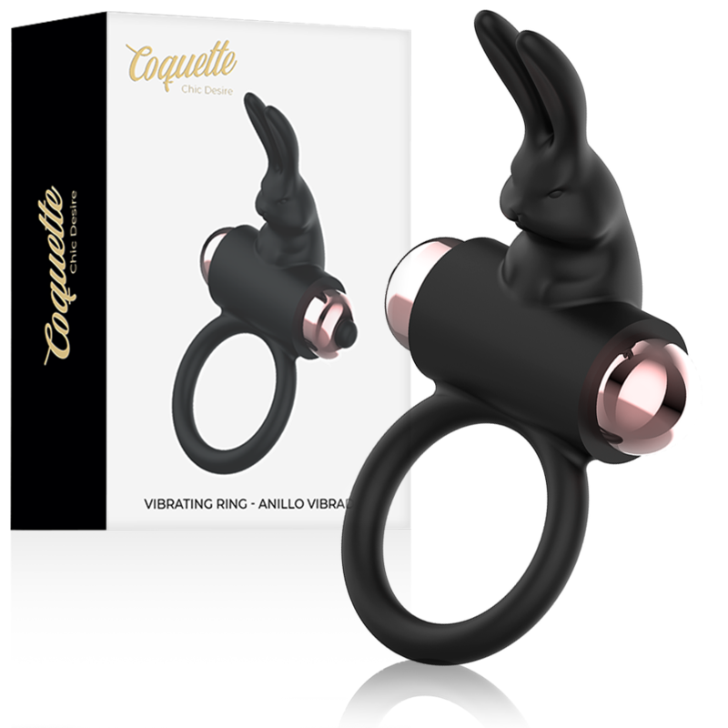 ANILLO VIBRADOR NEGRO / GOLD COQUETTE CHIC DESIRE