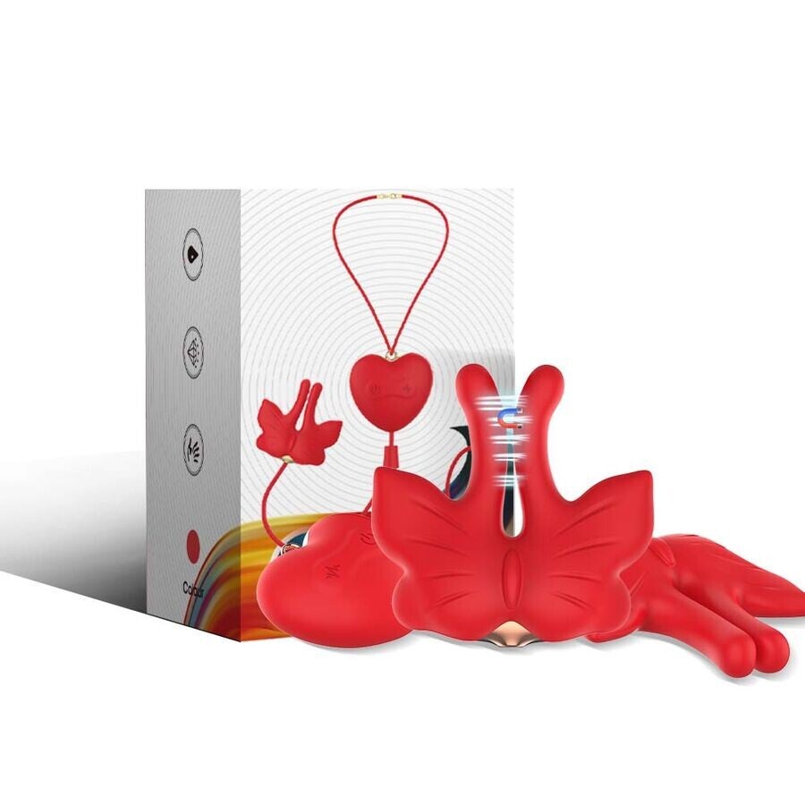 PINZAS PARA PEZONES MAGNÉTICA CON VIBRACIÓN FORMA MARIPOSA ROJO - ARMONY