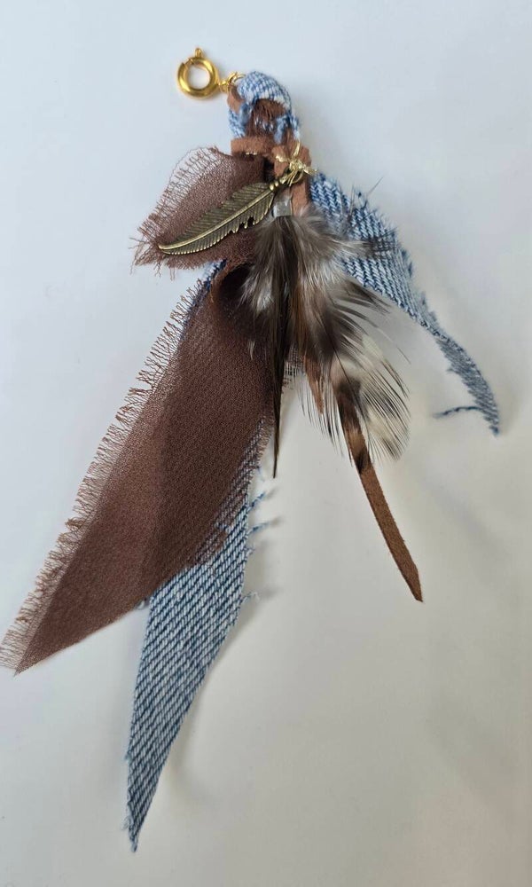 Mibiza Charm | Denim feather