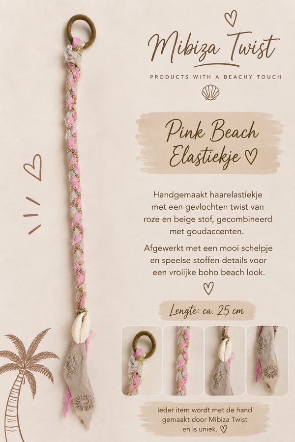 Pink Shell Beach Elastiekje 🩷🐚